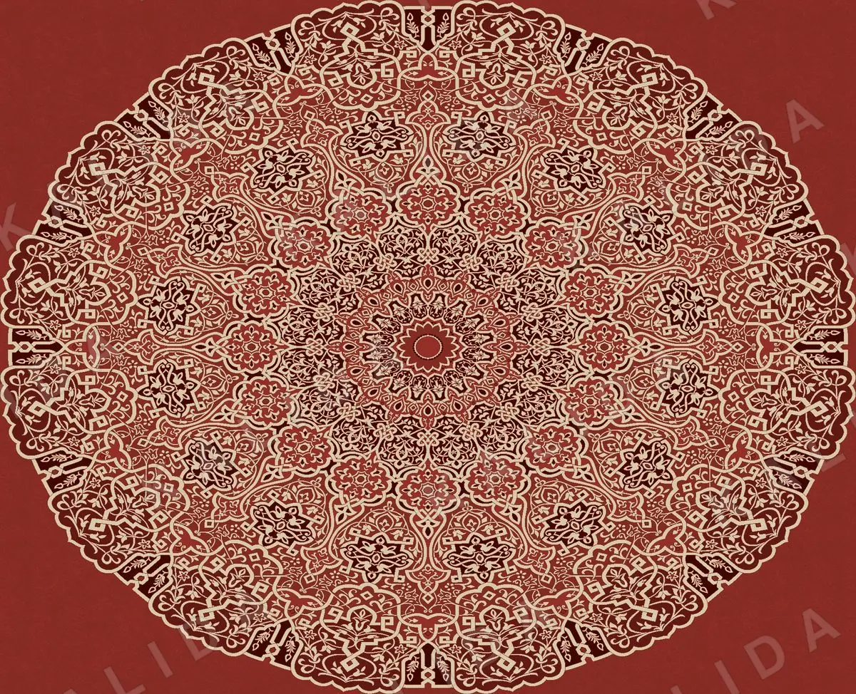Yemen carpet pattern, code Yemen — Terracotta